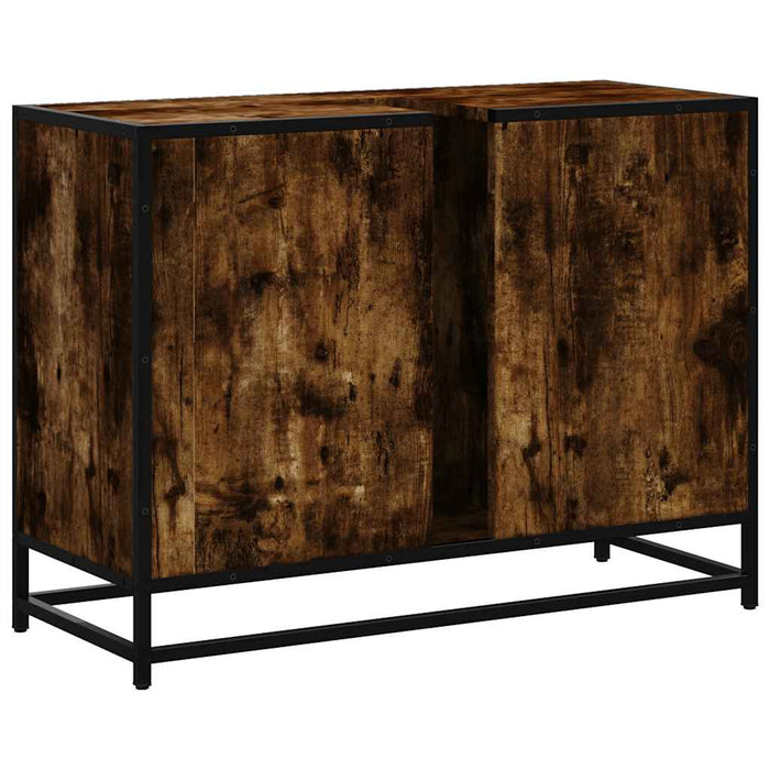 Dulap chiuveta de baie stejar fumuriu 80x33x60 cm lemn compozit - WALTI WALTI