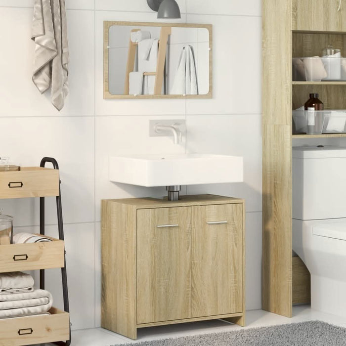 Set mobilier de baie, 2 piese, stejar sonoma, lemn prelucrat - WALTI WALTI