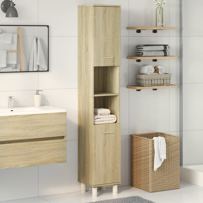 Dulap de baie, stejar sonoma, 30,5x30x179 cm, lemn prelucrat - WALTI WALTI