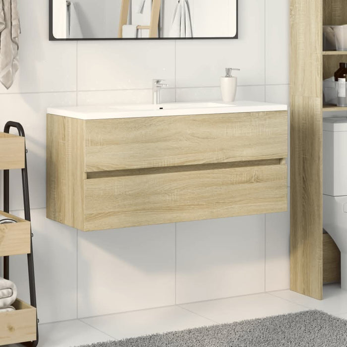 Dulap chiuvetă baie stejar sonoma 100x38,5x45 cm lemn prelucrat - WALTI WALTI