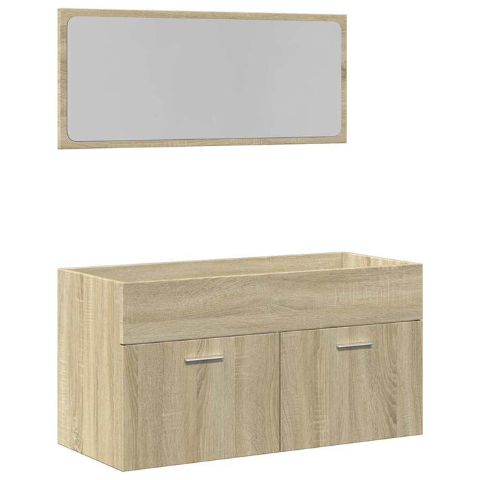 Set mobilier de baie, 2 piese, stejar sonoma, lemn prelucrat - WALTI WALTI