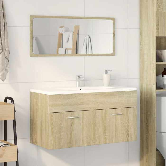 Set mobilier de baie, 2 piese, stejar sonoma, lemn prelucrat - WALTI WALTI