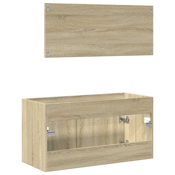 Set mobilier de baie, 2 piese, stejar sonoma, lemn prelucrat - WALTI WALTI