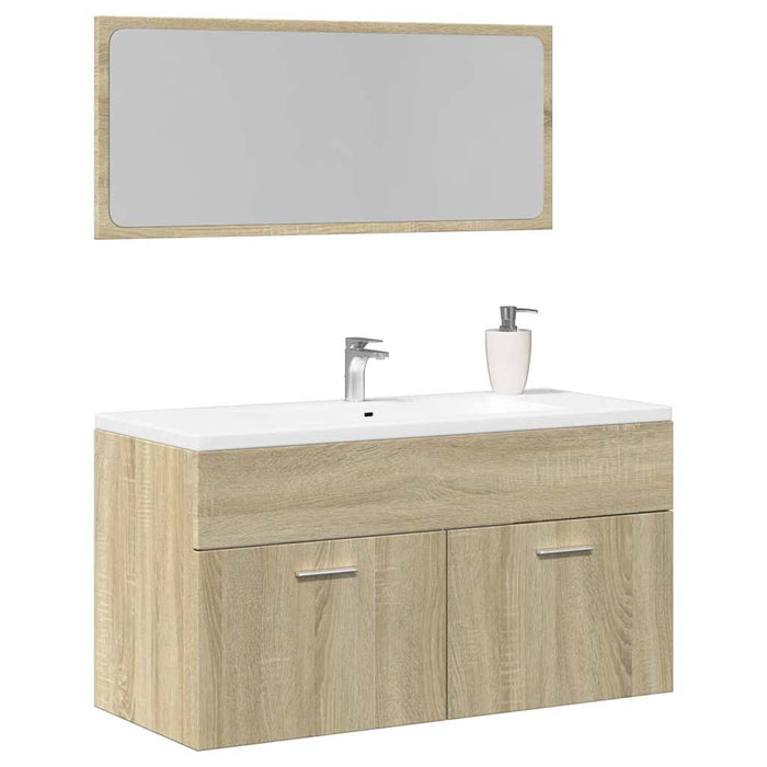 Set mobilier de baie, 2 piese, stejar sonoma, lemn prelucrat - WALTI WALTI