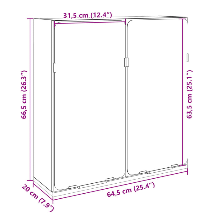 Dulap oglindă baie stejar sonoma 64,5x20x66,5 cm lemn prelucrat - WALTI WALTI