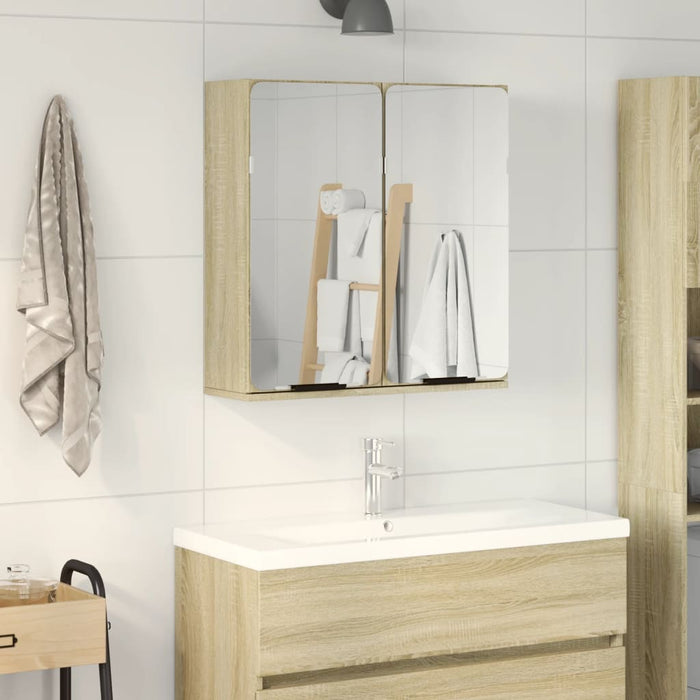 Dulap oglindă baie stejar sonoma 64,5x20x66,5 cm lemn prelucrat - WALTI WALTI