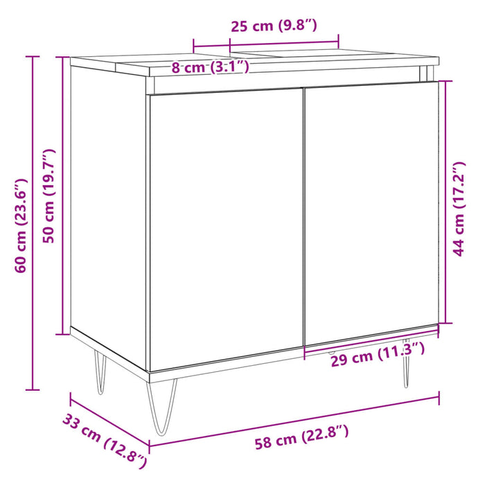 Dulap de baie, stejar sonoma, 58x33x60 cm, lemn prelucrat WALTI