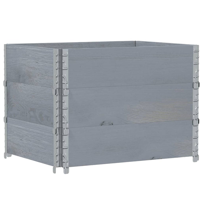 Rame pentru paleți 3 buc. Gri 80x60 cm lemn masiv de pin - WALTI WALTI