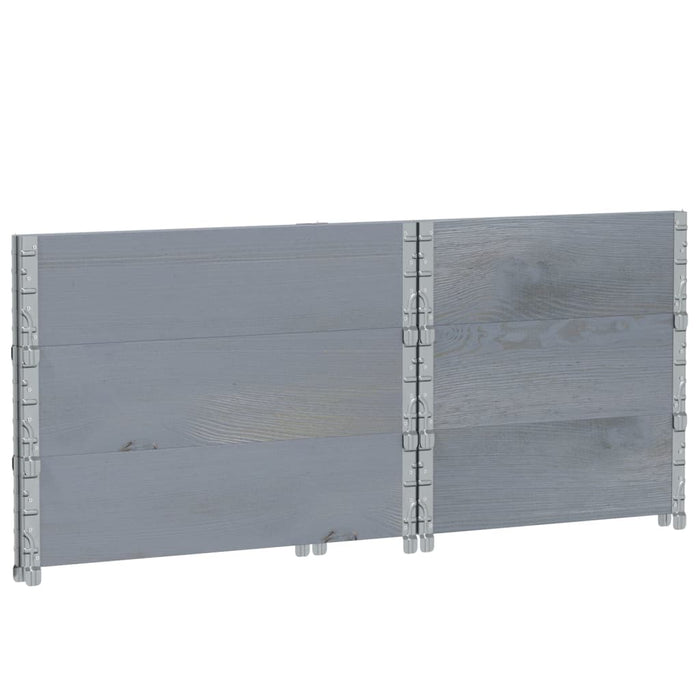 Rame pentru paleți 3 buc. Gri 80x60 cm lemn masiv de pin - WALTI WALTI