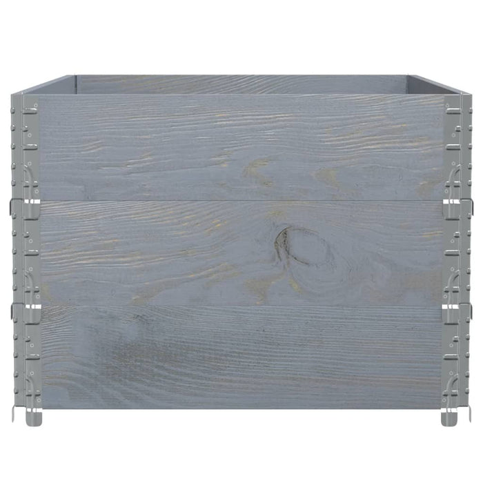 Rame pentru paleți 3 buc. Gri 120x80 cm lemn masiv de pin WALTI