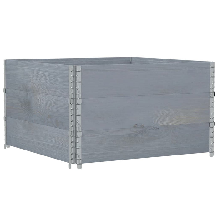 Rame pentru paleți 3 buc. gri 100x100 cm lemn masiv de pin WALTI