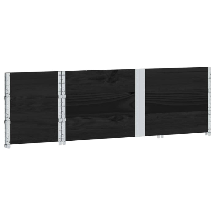 Rame pentru paleți, 3 buc., negru, 150x50 cm, lemn masiv pin WALTI