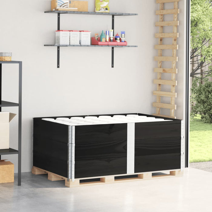 Rame pentru paleți, 3 buc., negru, 150x100 cm, lemn masiv pin - WALTI WALTI