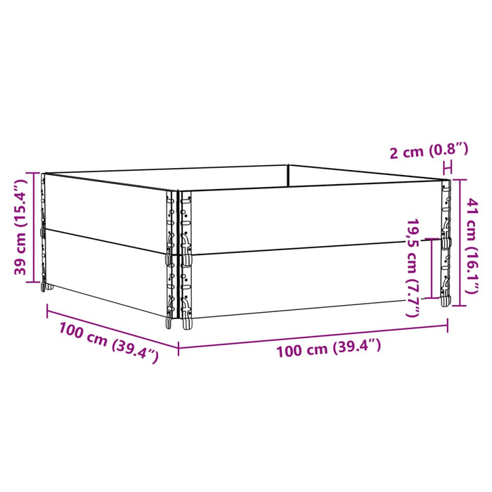 Jardinieră de grădină, gri, 100x100 cm, lemn masiv pin - WALTI WALTI