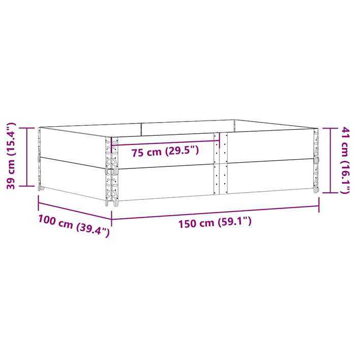 Jardinieră de grădină, negru, 150x100 cm, lemn masiv pin - WALTI WALTI