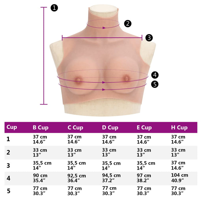 Bust cu sâni din silicon cupă B, culoare naturală - WALTI WALTI
