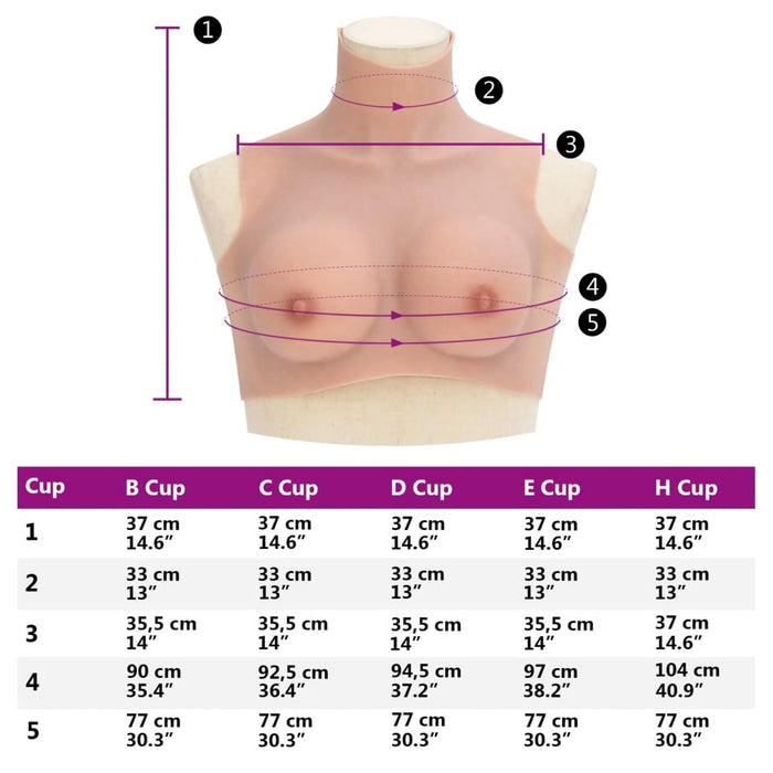 Bust cu sâni din silicon cupă B, culoare naturală - WALTI WALTI