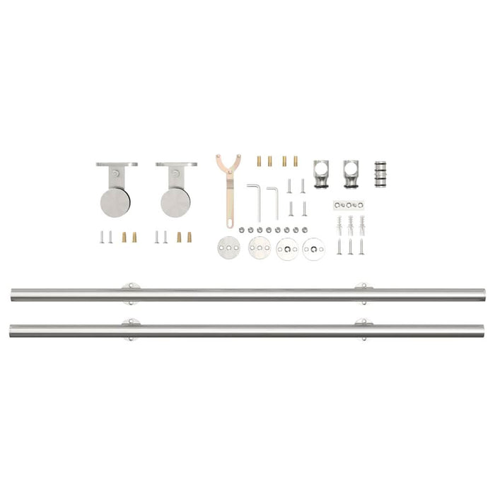 Set piese pentru ușă glisantă, argintiu, 200 cm oțel inoxidabil - WALTI WALTI