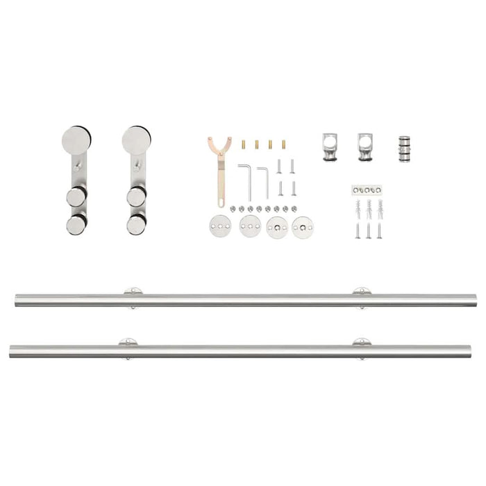 Set piese pentru ușă glisantă, argintiu, 200 cm oțel inoxidabil - WALTI WALTI