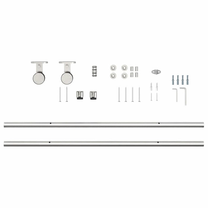 Set piese pentru ușă glisantă, argintiu, 183 cm oțel inoxidabil - WALTI WALTI