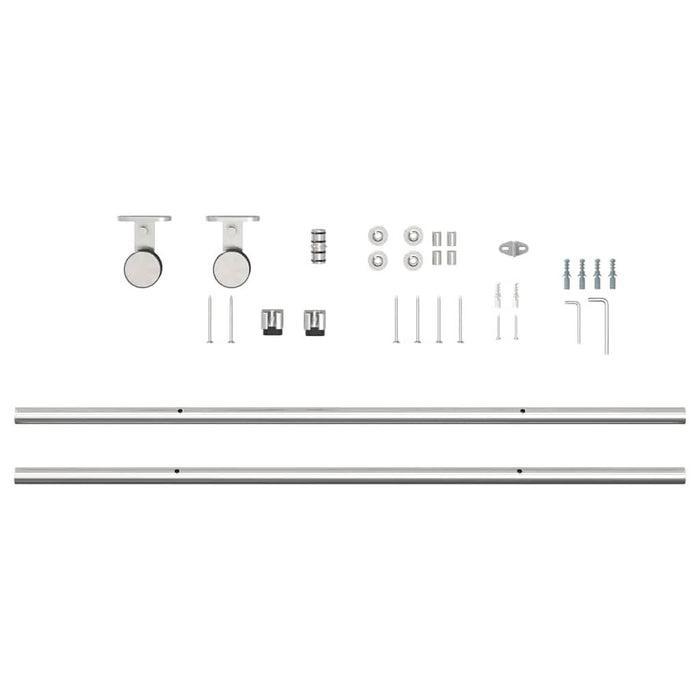 Set piese pentru ușă glisantă, argintiu, 200 cm oțel inoxidabil - WALTI WALTI