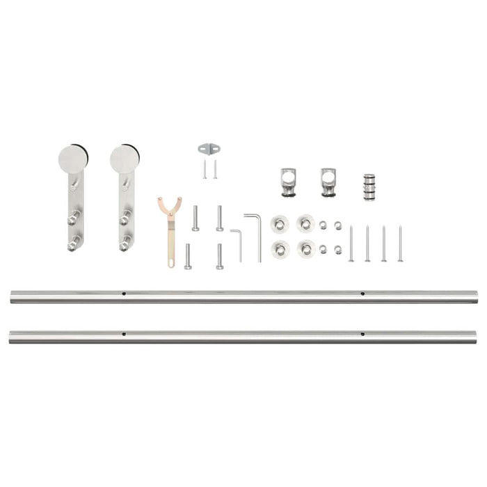 Set piese pentru ușă glisantă, argintiu, 183 cm oțel inoxidabil - WALTI WALTI