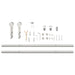 Set piese pentru ușă glisantă, argintiu, 183 cm oțel inoxidabil - WALTI WALTI