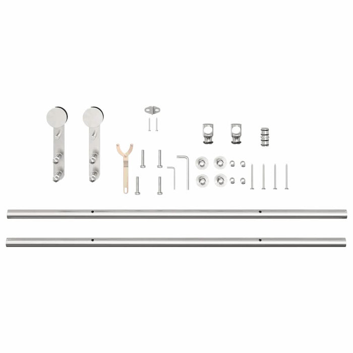 Set piese pentru ușă glisantă, argintiu, 200 cm oțel inoxidabil - WALTI WALTI