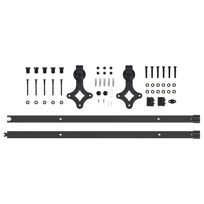 Set feronerie pentru uși glisante, negru, 213,5 cm, oțel WALTI