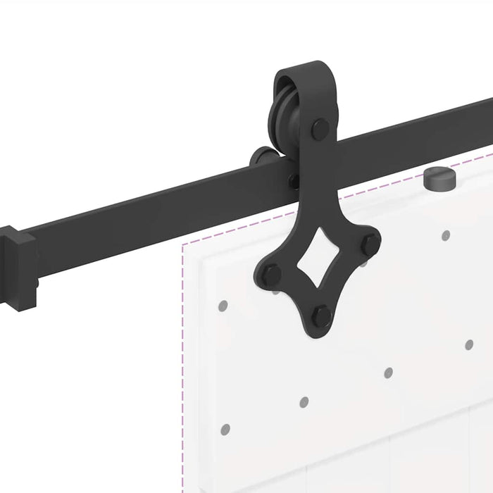 Set feronerie pentru uși glisante, negru, 213,5 cm, oțel WALTI