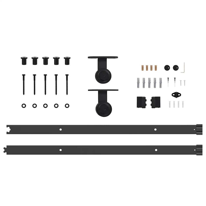 Set feronerie pentru uși glisante, negru, 213,5 cm, oțel WALTI