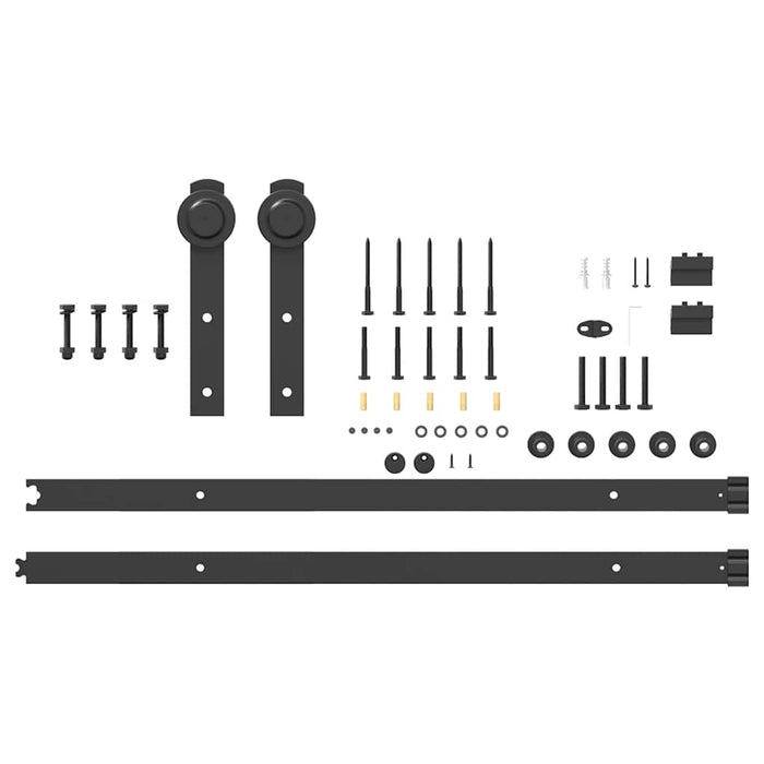 Set feronerie pentru ușă glisantă, negru, 183 cm, oțel - WALTI WALTI