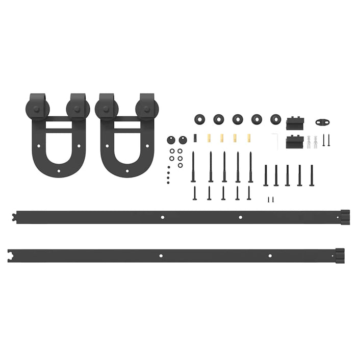 Set feronerie pentru uși glisante, negru, 200 cm, oțel - WALTI WALTI