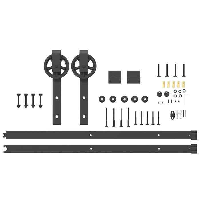 Set feronerie pentru ușă glisantă, negru, 183 cm, oțel - WALTI WALTI