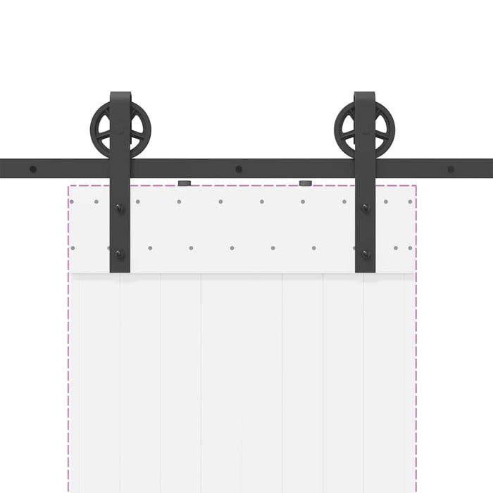 Set feronerie pentru ușă glisantă, negru, 183 cm, oțel - WALTI WALTI