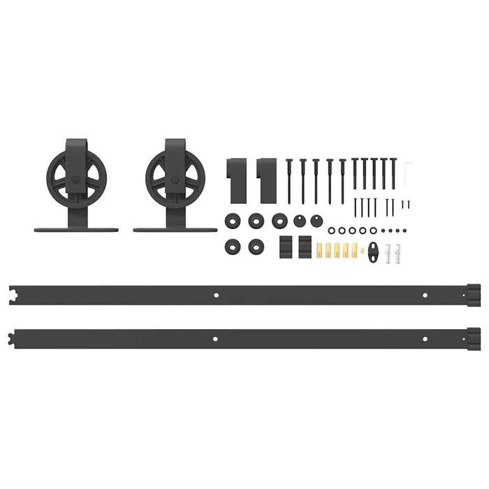 Set feronerie pentru ușă glisantă, negru, 183 cm, oțel - WALTI WALTI