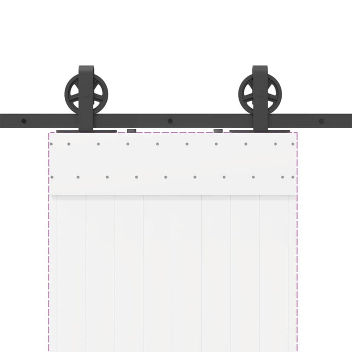 Set feronerie pentru ușă glisantă, negru, 183 cm, oțel - WALTI WALTI