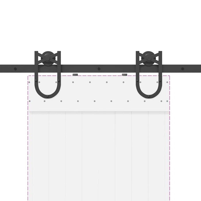 Set feronerie pentru ușă glisantă, negru, 183 cm, oțel - WALTI WALTI