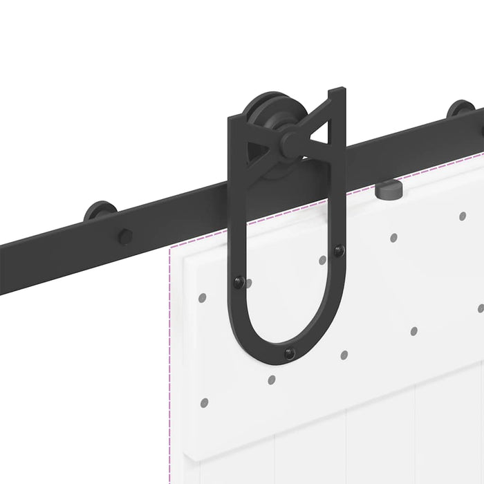 Set feronerie pentru ușă glisantă, negru, 183 cm, oțel - WALTI WALTI