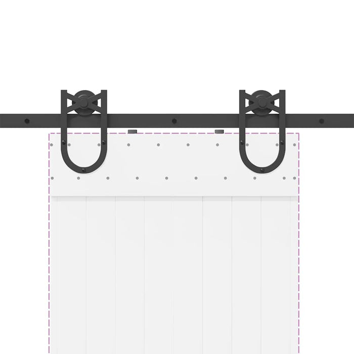 Set feronerie pentru uși glisante, negru, 200 cm, oțel - WALTI WALTI