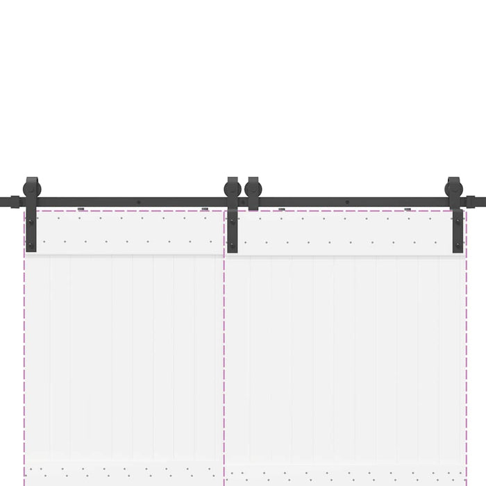 Set feronerie pentru ușă glisantă, negru, 183 cm, oțel - WALTI WALTI