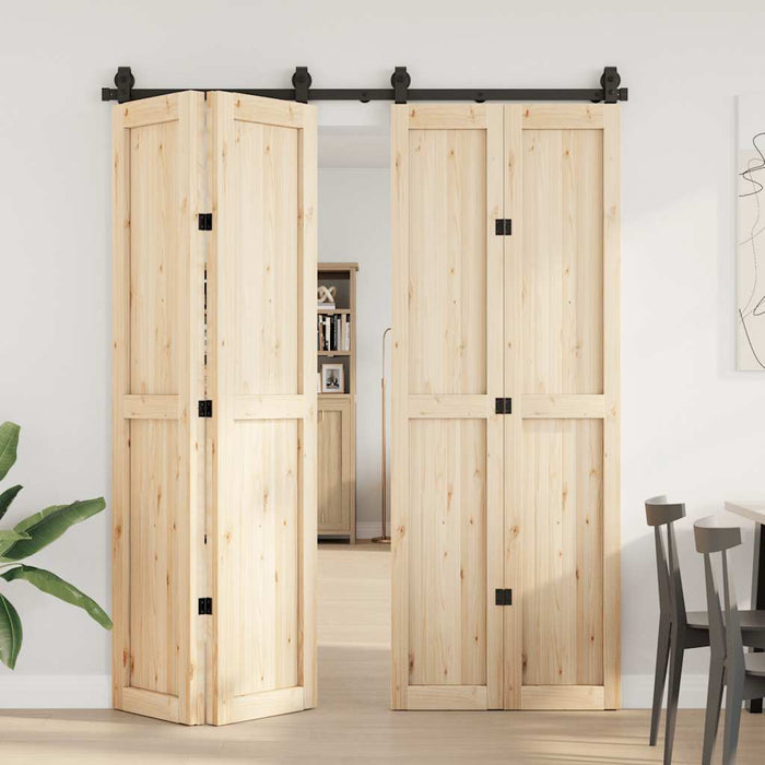 Set feronerie pentru ușă glisantă, negru, 183 cm, oțel - WALTI WALTI