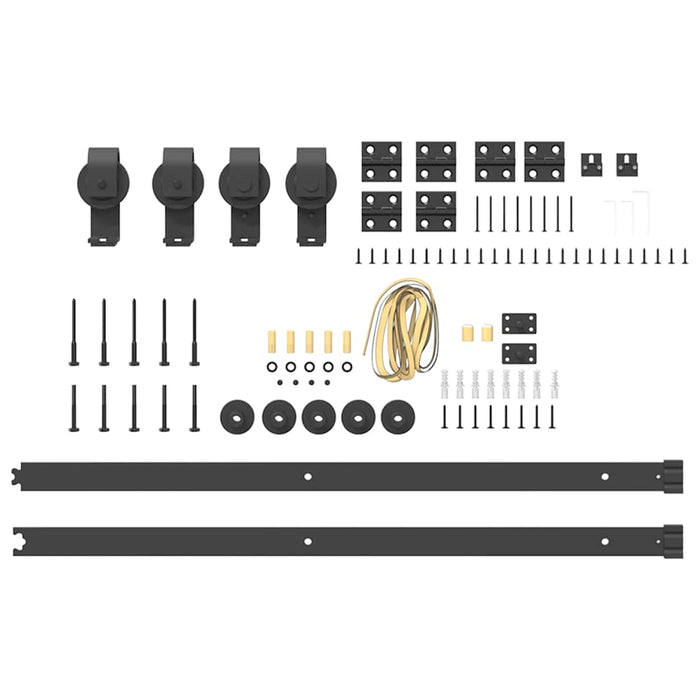 Set feronerie pentru ușă glisantă, negru, 183 cm, oțel - WALTI WALTI