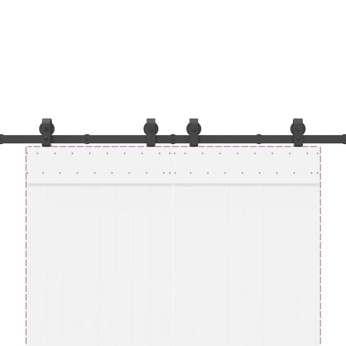 Set feronerie pentru ușă glisantă, negru, 183 cm, oțel - WALTI WALTI
