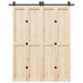 Set feronerie pentru ușă glisantă, negru, 183 cm, oțel - WALTI WALTI