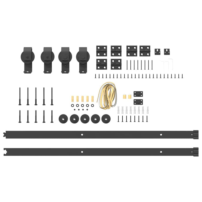 Set feronerie pentru uși glisante, negru, 200 cm, oțel - WALTI WALTI