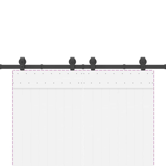 Set feronerie pentru uși glisante, negru, 200 cm, oțel - WALTI WALTI