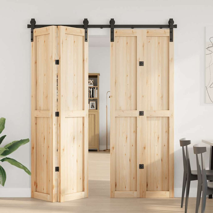 Set feronerie pentru ușă glisantă, negru, 183 cm, oțel - WALTI WALTI