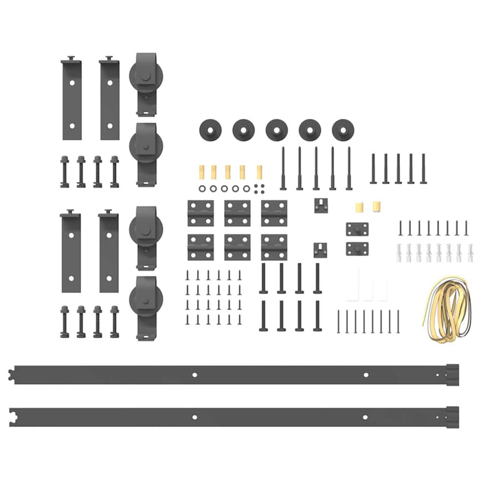 Set feronerie pentru ușă glisantă, negru, 183 cm, oțel - WALTI WALTI