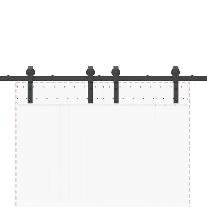 Set feronerie pentru ușă glisantă, negru, 183 cm, oțel - WALTI WALTI